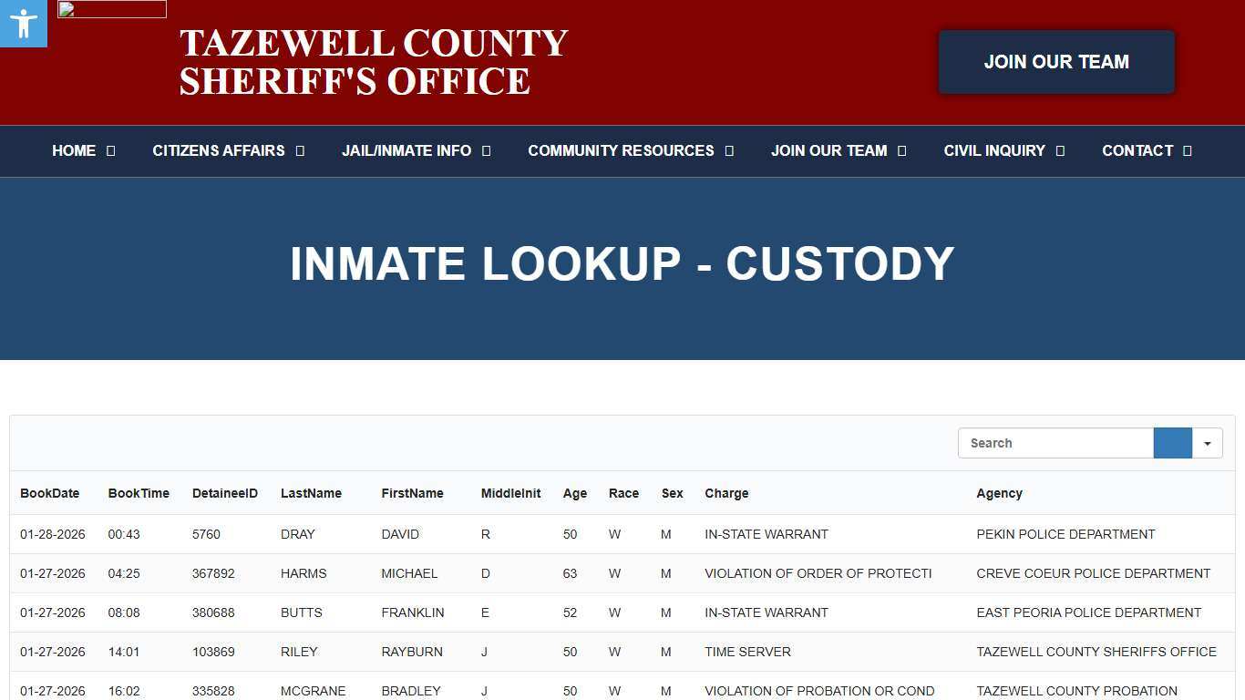 Inmate Lookup - C - Tazewell County Sheriff